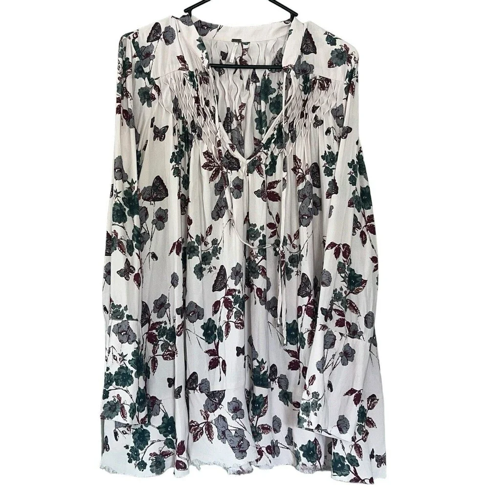 Free People‎ pebble crepe so fine smoked tunic top M - Picture 3 of 12